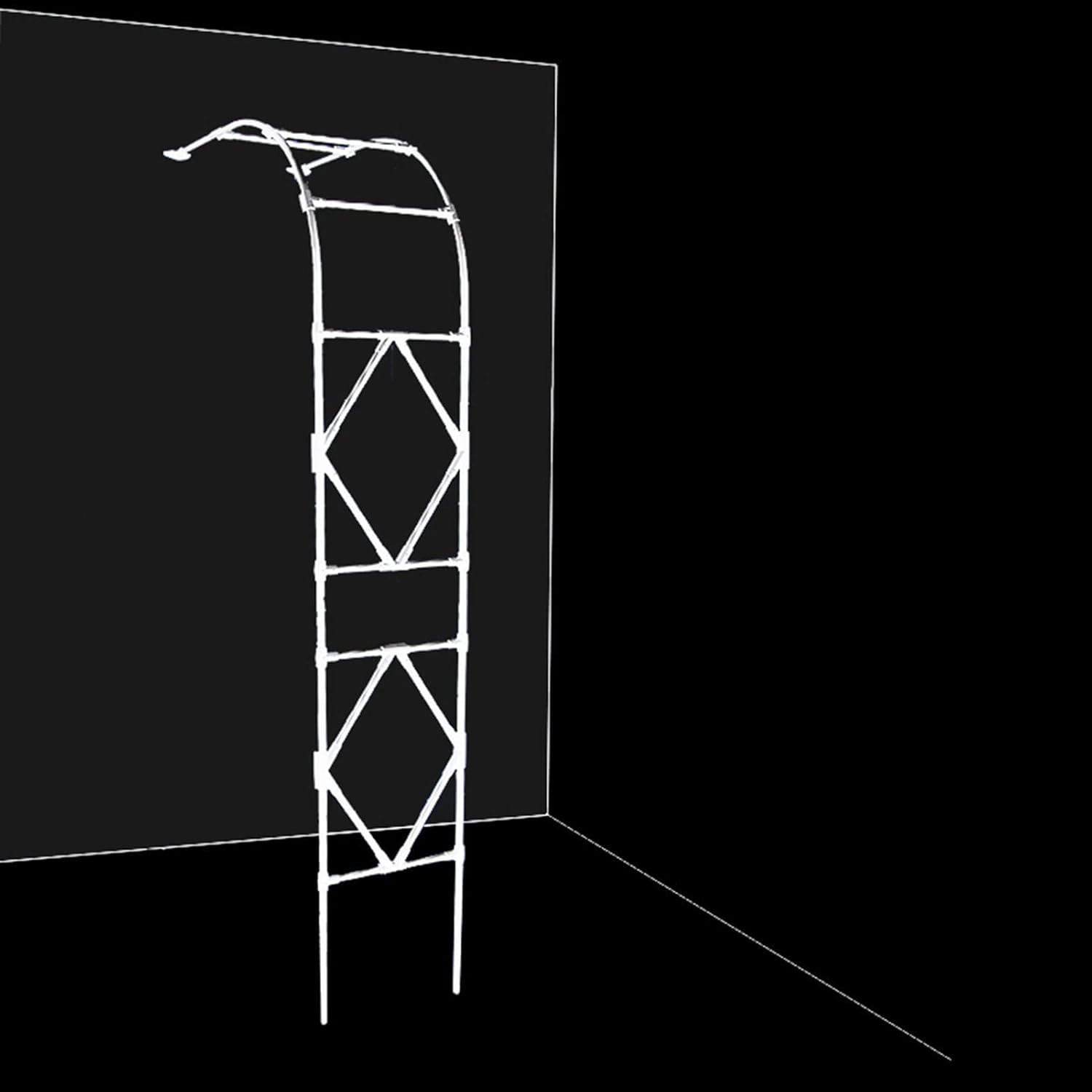 Large 2.4M Metal Garden Arch - Heavy Duty Steel Tubular Arbor for Climbing Plants, Roses & Wedding Decor - Durable Half-Side Support Archway for Outdoor Use