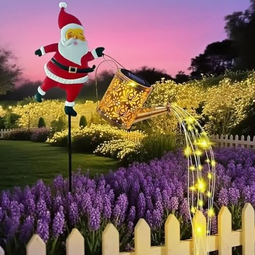 Lucis Solar Natalizie Per Bollitore, Babbo Natale Con Innaffiatoio Luminoso Solare Lucis Decorative Per Prato Da Giardino, Natale Esterno Decorazioni Impermeabile Per Esterno, Facile Da Installare