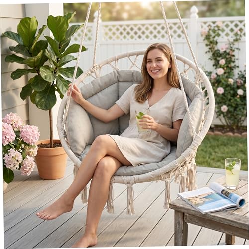 Coussin de chaise Egg remplacement en lin gris clair intérieur extérieur