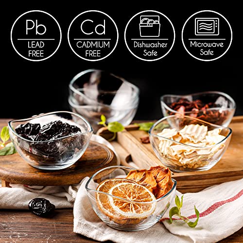 Volarium Glass Bowls For Kitchen Prep, Snack, Dessert, Dips, And Candy Dishes Or Nut Bowls, Set Of 6 (7 1/4Oz) #TOP2