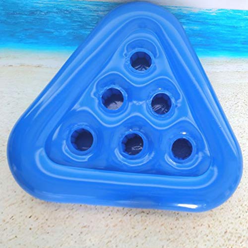 BESPORTBLE Suporte inflável para bebidas com 6 buracos, triangular, porta-copos flutuantes para pisc
