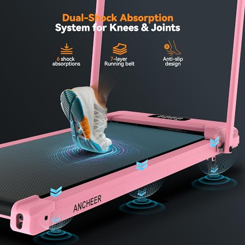 Image of ANCHEER Walking Pad Treadmill with Incline - Under Desk Treadmill, 3.5HP Portable Foldable Treadmills for Home Small Spaces, Office, Compact Running Machine with LED Display