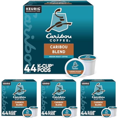 Image of Caribou Coffee Caribou Blend Keurig Single-Serve K-Cup Pod, Medium Roast Coffee, 44 Count(Pack of 4)