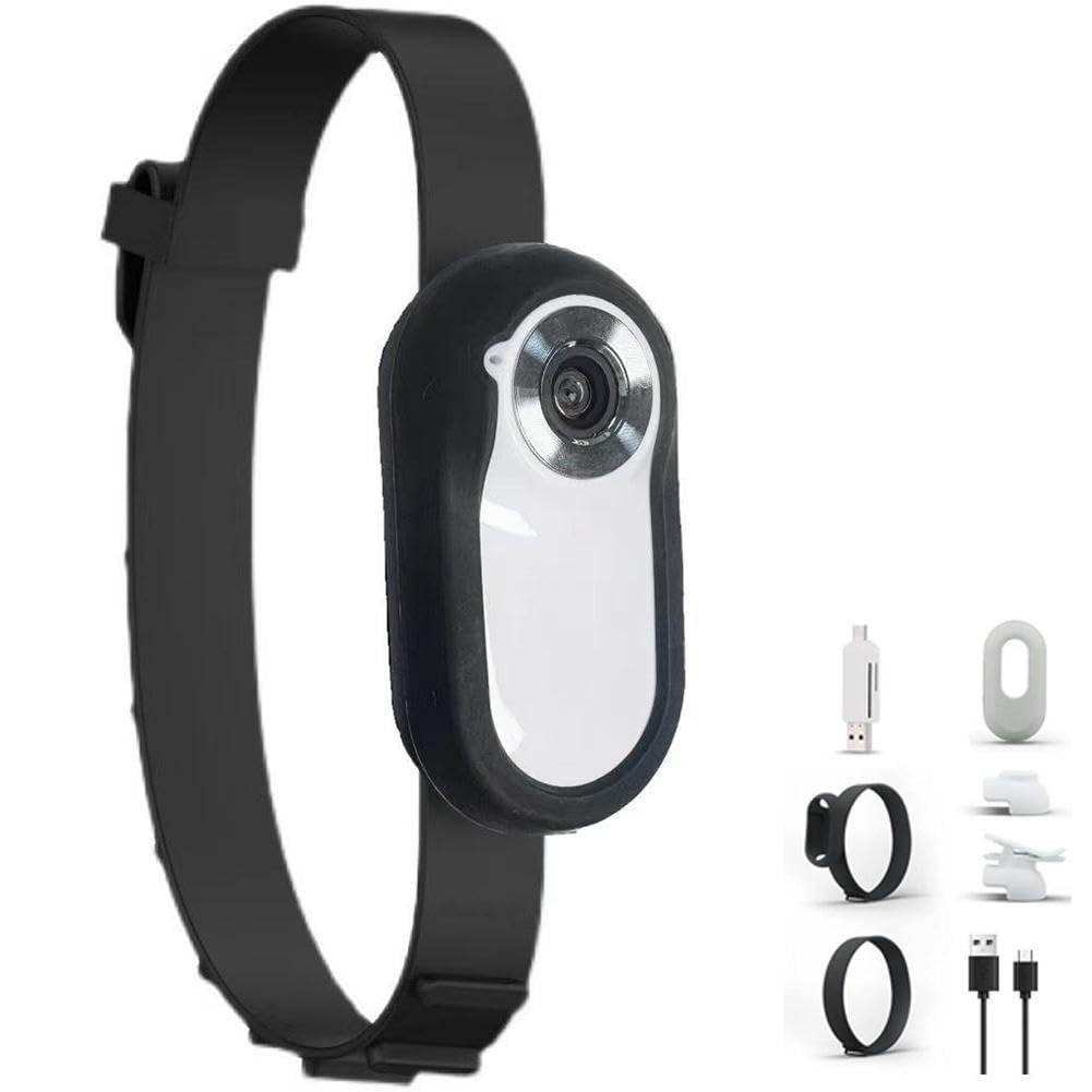 Kaikso-In Collar de cámara para gatos, HD 1080P collar de perro, mini cámara corporal con grabaciones de video, mini cámara corporal, cámara de seguridad para el hogar para perros y gatos, regalo para