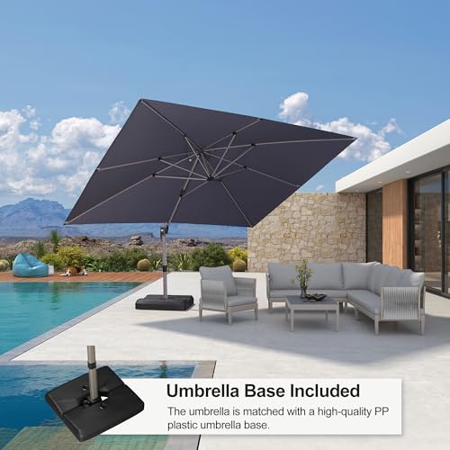 PURPLE-LEAF-Patio-Umbrella-with-Base-Included-1013-Outdoor-Aluminum-Cantilever-Umbrella-with-360-Rotation-Aluminum-Large-Offset-Umbrella-for-Outdoor-Garden-Pool-Light-Grey PURPLE LEAF Patio Umbrella with Base Included 1013 Outdoor Aluminum Cantilever Umbrella with 360 Rotation Aluminum Large Offset Umbrella for Outdoor Garden Pool Light Grey