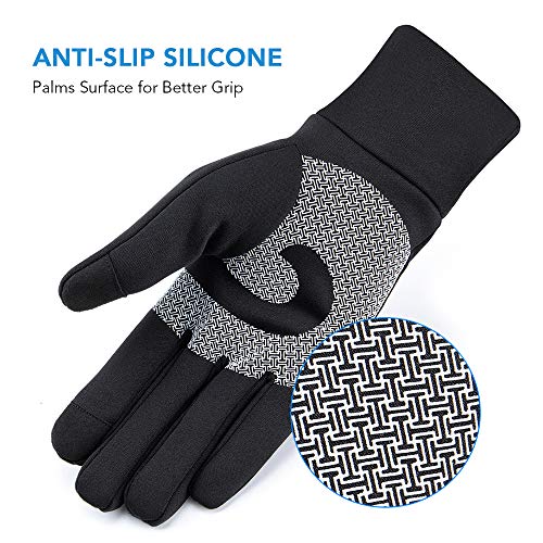 Luvas esportivas, Andoer Luvas de ciclismo de inverno feminino e masculino Luvas quentes com tela se