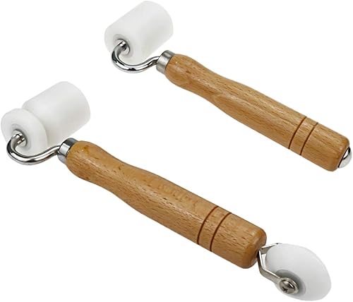 LC LICTOP Papel tapiz con mango de madera, rodillo de costura plana + papel tapiz interno y externo de esquina para PVCTPOEPDM para techos de vinilo