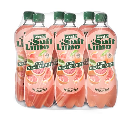 Valensina SaftLimo Pink Grapefruit, 6 x 0,75l, Limonade mit 20% Fruchtgehalt