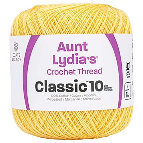 Image of Coats Crochet Aunt Lydia's Crochet, Cotton Classic Size 10, Maize