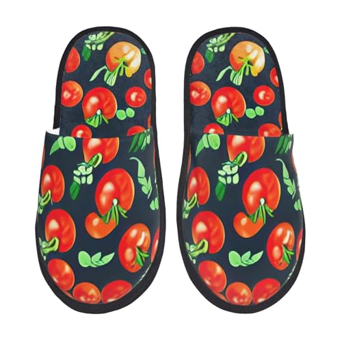Tomatoes Print House Slippers For Women And Men,Soft Slippers With Memory Foam,Non-Slip Indoor Home Shoes