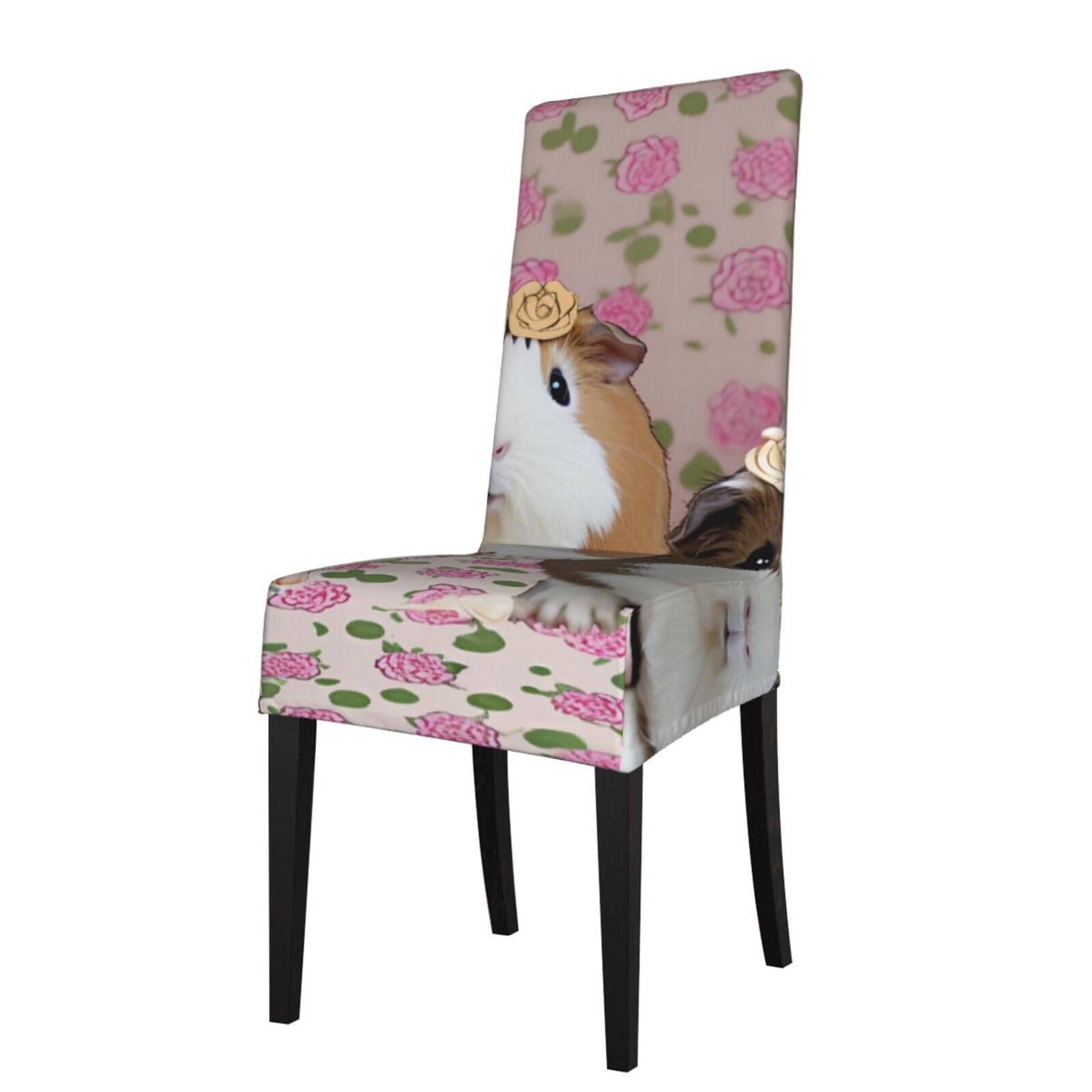 WPKJU Guinea Pigs and Cupcakes Print Dining Chair Covers Removable Chair Seat Covers Decorative for Kitchen & Bar Stools