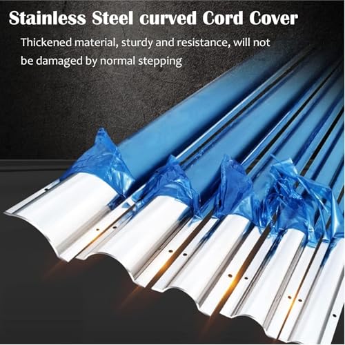 Canaleta para cables de acero inoxidable pintable, sistema de ocultación de cables, canal protector de cables metálico para proteger cables y prevenir riesgos de tropiezo (10 piezas, ancho exterior 1 3/5 pulgadas) miniatura 4