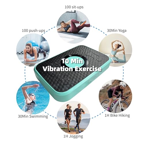 Image of Vibration Plate Machine with Resistance Bands and Remote Control 125 Speed Levels 450LB Capacity Whole Body Oscillating Platform for Home Use