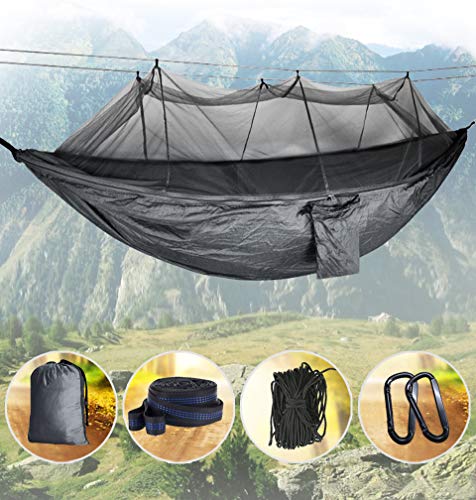 Idefair Hamac avec moustiquaire, Double hamac de Camping, moustiquaire, moustiquaire, étanche, Portable et léger pour randonnée, Voyage, extérieur