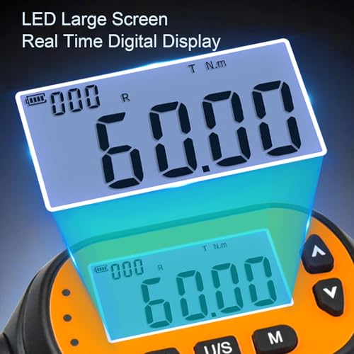 Clé dynamométrique numérique 1/4 avec buzzer sonore et écran LED rétroéclairé
