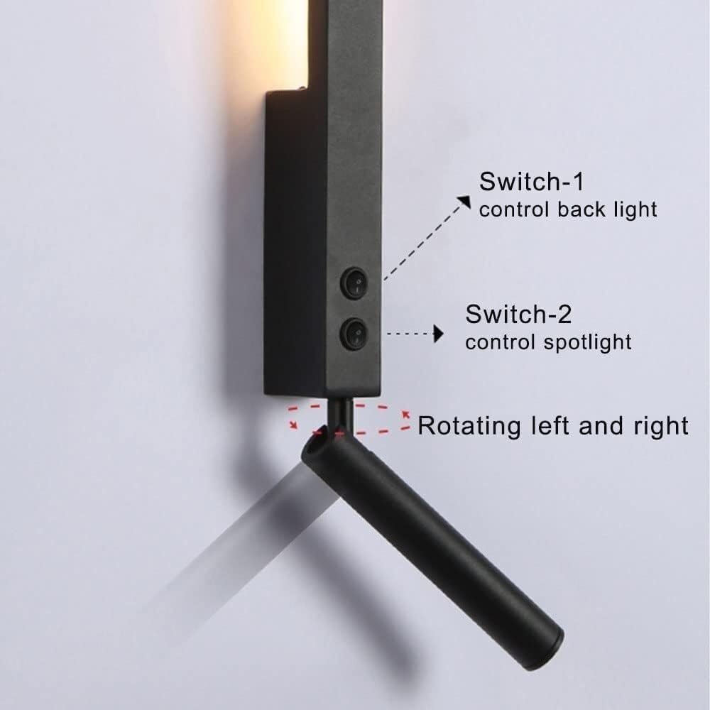 Lampada da bagno a striscia lunga con LED regolabile, apparecchio di illuminazione lineare per bagno, specchio nero, luci frontali sopra il mobile, illuminazione per quadri, applique da bagno, nt