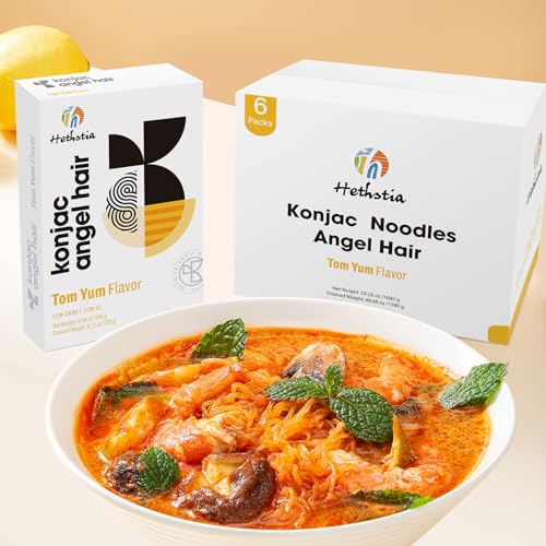 Image of Hethstia Konjac Ramen Shirataki Noodles, 6 Pack Tom Yum Flavor Instant Food(61.38oz), Low Carb
