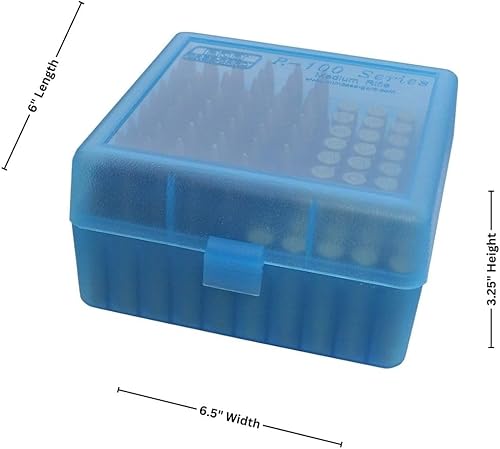 Miniatura 4 de MTM 243 Caja para 100 municiones redondas de rifle con tapa para calibre 308 Win velocidad 22-250