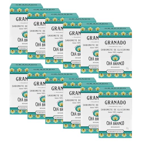 Granado Sabonete Glicerinado Terrapeutics, Chá Branco, 90g, 12 Un...