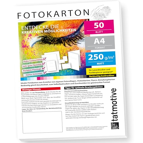 PREMIUM High-End Druckerpapier Fotokarton Fotopapier 250g Matt...