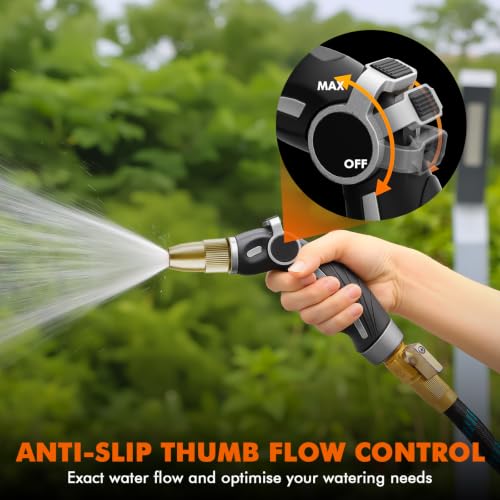 Image of RESTMO Garden Hose Nozzle, Heavy Duty Water Hose Sprayer Nozzle, Silver
