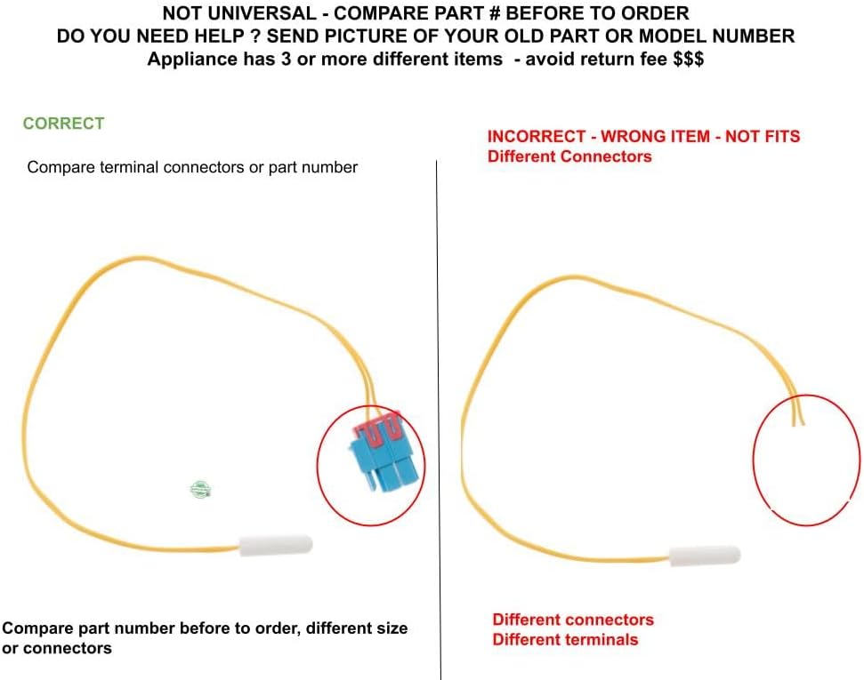WR50X10061 CKD10061 X compatible with General Electric Refrigerator Thermistor Ff fits old number WR50X10061