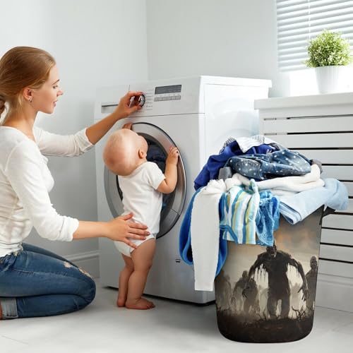 Panier linge étanche pliable à motif zombie pour vêtements et jouets - 8