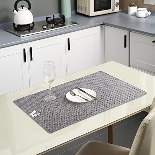 Vnoss Waffle Weave Microfiber Kitchen Towels And Dishcloths Set, 26 X 18 Inch And 12 X 12 Inch, Set Of 10 Gray Lint Free Dish Towels For Drying Dishes #TOP4