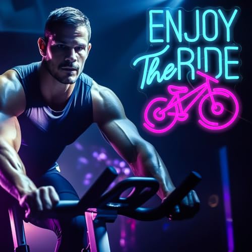 Image of Enjoy The Ride Neon Sign, Gym Sign Fitness Neon Light, Usb Powered
