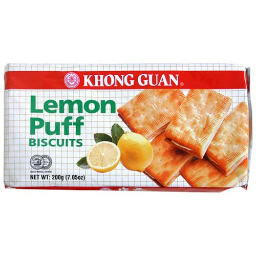 Khong Guan Lemon Puff Biscuits, 7.05-Ounce Packages (Pack of 24)