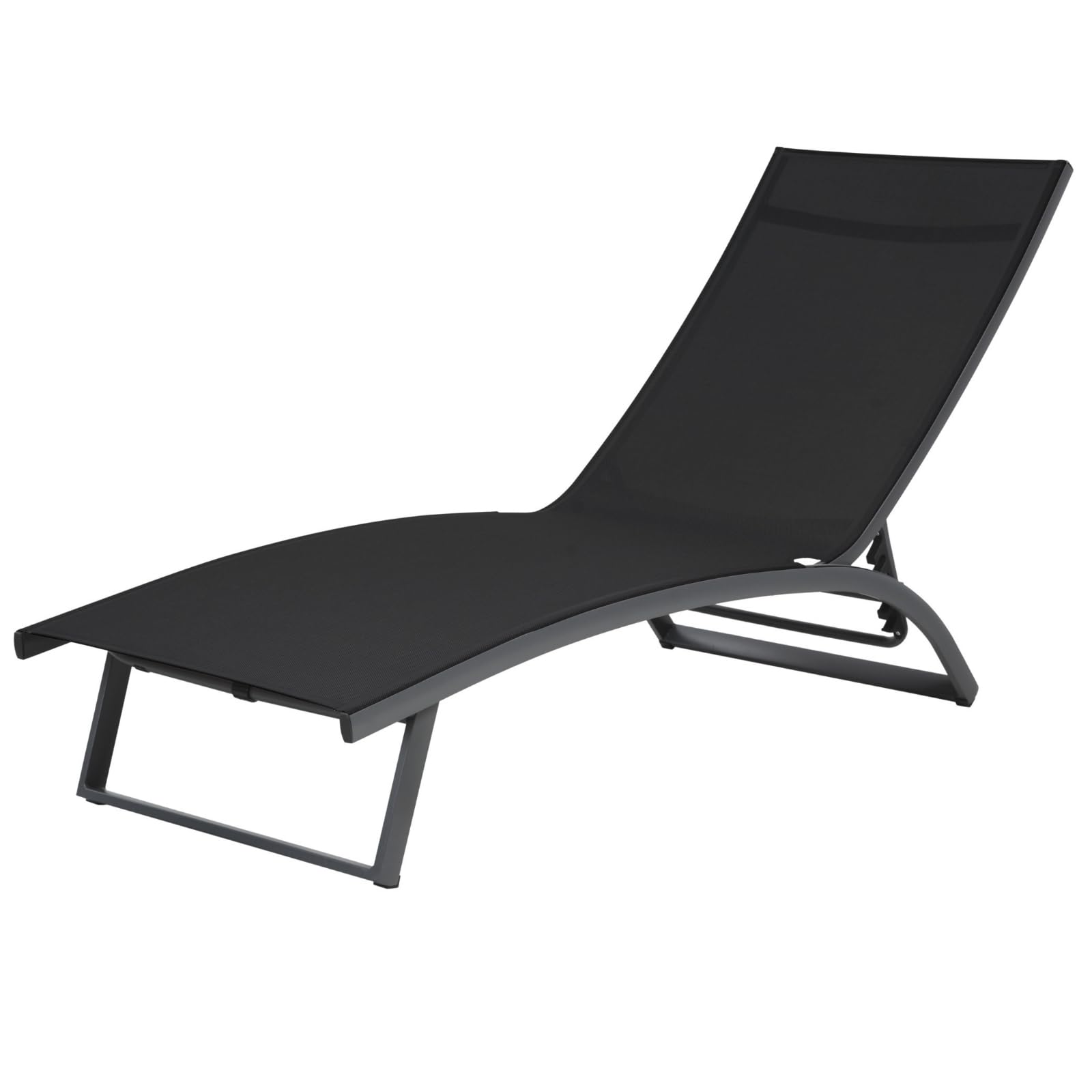 Doppler Varese Liege in Anthrazit/Schwarz I Gartenliege aus Aluminium I Sonnenliege mit Rollen I Rollliege klappbar & verstellbar I Gartenmöbel wetterfest I Outdoor Möbel für Garten & Balkon