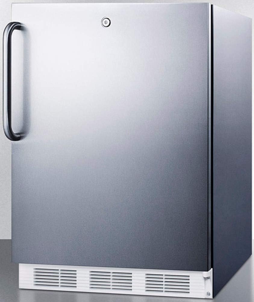 Summit Appliance FF6LW7CSSADA ADA Compliant Commercial All-refrigerator for Built-in General Purpose Use with Fully Wrapped Stainless Steel Exterior, Front Lock, Auto Defrost, Adjustable Thermostat