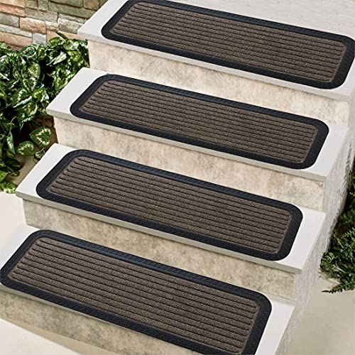 ATMAH Polypropylene Step Mat 25x75 cm Anti Slip Stair Tread Mat for Stairs | Rubber Backed Non Skid Safety Mat for Indoor Use | Durable Dirt Trapper F