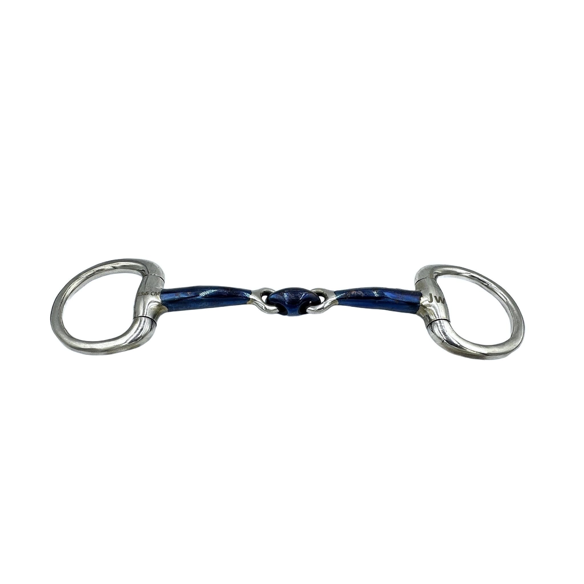 ES0166 JW Gebiss Sweet Iron Olivenkopfgebiss Olivenkopftrense Doppelt Gebrochen aus Edelstahl Ringdurchmesser 50 mm Gebissstärke 13 mm (14.5 cm)
