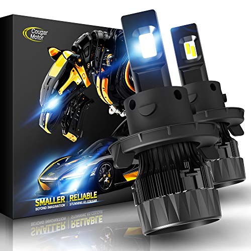 Cougar Motor H13 Led Headlight Bulb, 9008 Led Headlights 18000Lm 6500K Cool White All-In-One Conversion Kit - 30Mm Heatsink Base, 360°Adjustable Beam - Small Size, Pack Of 2 #TOP27
