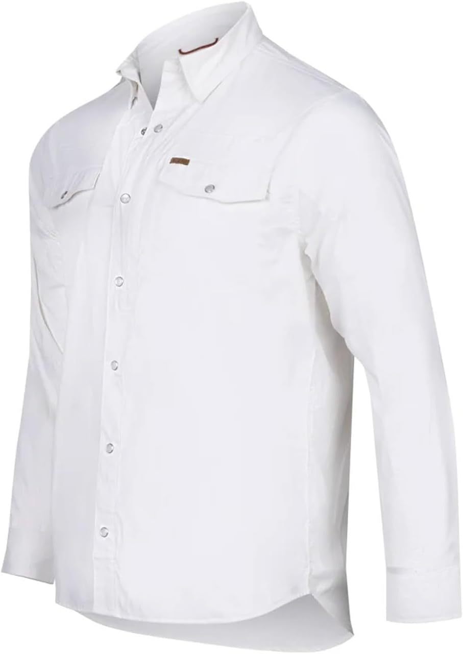 AG-GEAR Men's Long Sleeve Stockyard Pearl Snap Shirt, Breathable Button-Down Western Shirt for Men
