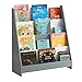 SoBuy KMB32-HG Kinder Bücherregal Kinderregal Zeitungsständer mit 4 Ablagefächern Aufbewahrungsregal für Kinder Büchergestell Hängefächerregal Grau BHT ca.: 80x88x30cm