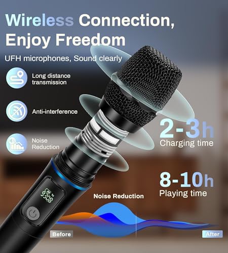 Image of Karaoke Machine with Screen Lyrics Display for Adults 14.1 inch Touch Screen, Portable Karaoke Speaker PA System 800W Peak Power with 2 Wireless Mics, DJ Lights, WiFi, HDMI for Home TV Outdoor Party