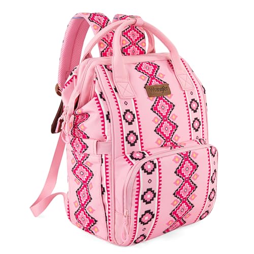 Image of Wrangler Aztec Backpack Organized Daypack Travel Baby Bag with Stroller Strap and Side Bottle Pockets WG2204-9110PK