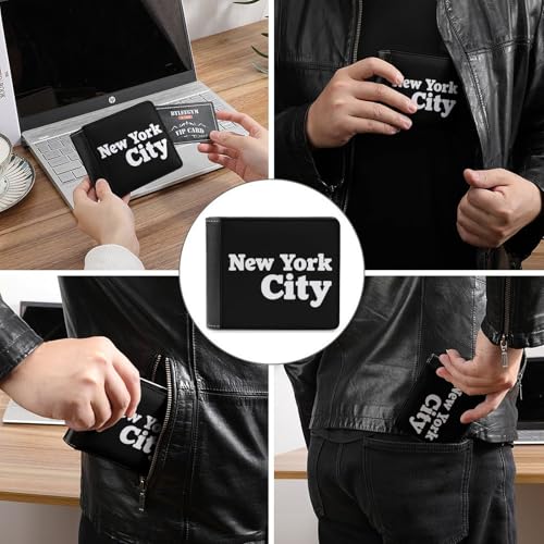 New York City Funny Wallet for Men RFID Blocking Bifold Wallets Soft Billfold with Card Slots Custom Gifts for Women3