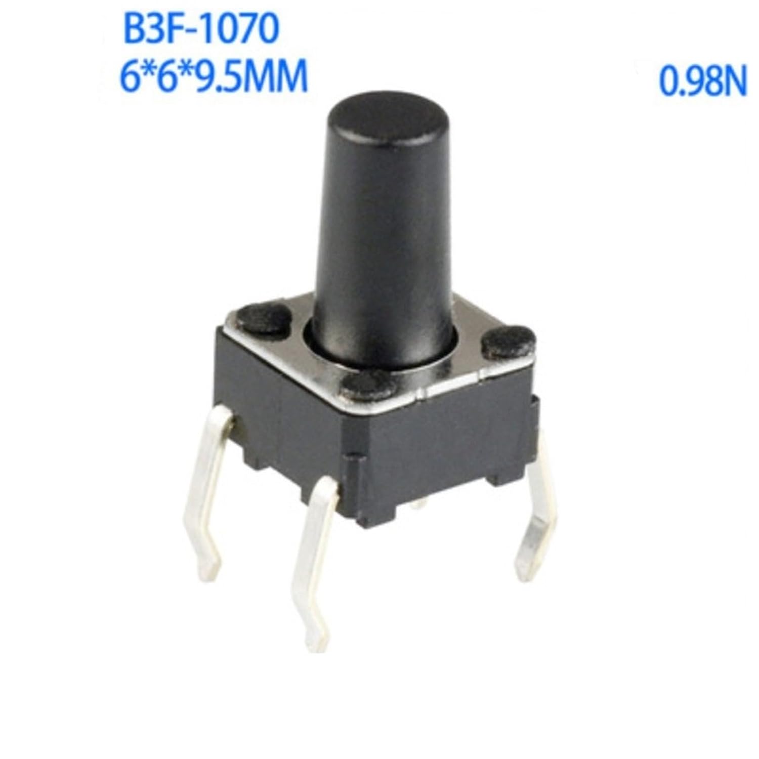 10pcs Tactile Switch B3F 6x6x4.3mm 5mm 7mm 7.3mm 9.5mm B3F-1000 1005 1020 1022 1025 1050 1052 1055 1060 1062 1070 1072(1070 9.5mm 0.98N,10pcs)