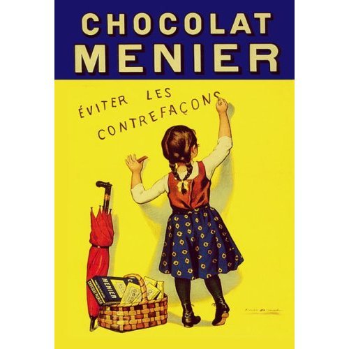 Chocolate Chocolat MENIER Child French 20" X 30" Image Size Vintage Poster REPRO Canvas Rolled UP