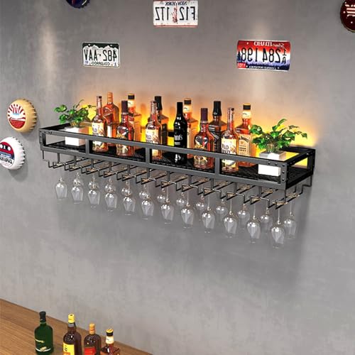 Porte-verres à vin inversé en métal noir pour design épuré