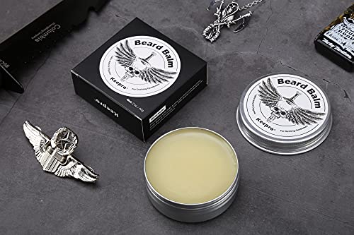 Beard Balm For Mens Beard & Mustache Care Strenghtens & Softens Beard-Father's Gift Idea- Leave In Conditioner Beard Stylish & Shaping Product, Strong Hold Mustache Wax (Death Angel) #TOP4