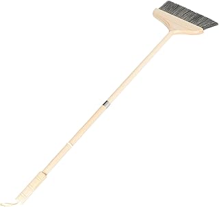OSALADI Wooden Long Handle Broom Heavy Duty Floor Sweeper Home Cleaning Broom Lobby Commercial Broom Kitchen Broom Yard Lobby Broom Patio Broom Dust Brush Pet Hair Bristle Hair Large Angle
