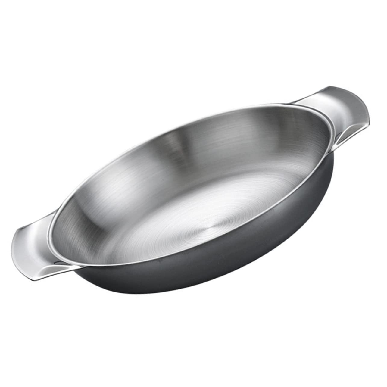 ABOOFAN Stainless Steel Griddle Casserole Pan Long Double Handles for Hot Pot Korean Cooking Serving Pan Smooth Surface for Cooking