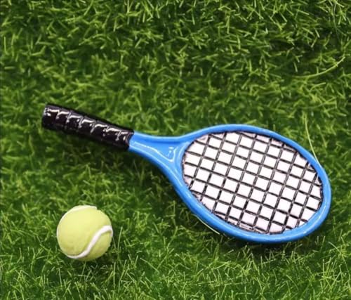 Miniatur Tennisschläger Puppenhaus Sport Dekor Miniatur Werkzeuge Micro Toys Tennisschläger Tennisschläger Frauen Desktop Mini Tennisschläger Lustiges Minihaus Werkzeug