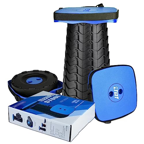 Image of Upgraded Folding Stool - 485lbs Load Capacity,Telescopic Stool,Portable Collapsible Seat for Camping,Fishing,Hiking,Travel