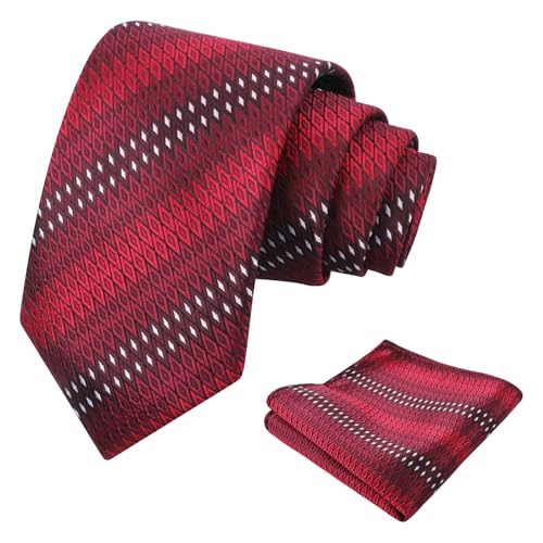 Image of Alizeal Mens 3.15'' Gradient Novelty Pattern Tie Set with Pocket Square Casual Color Tie Set
