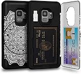 TORU CX PRO Galaxy S9 Wallet Case Pattern Mandala with Hidden Credit Card Holder ID Slot Hard Cover, Mirror & USB Adapter for Samsung Galaxy S9 - Dreamcatcher